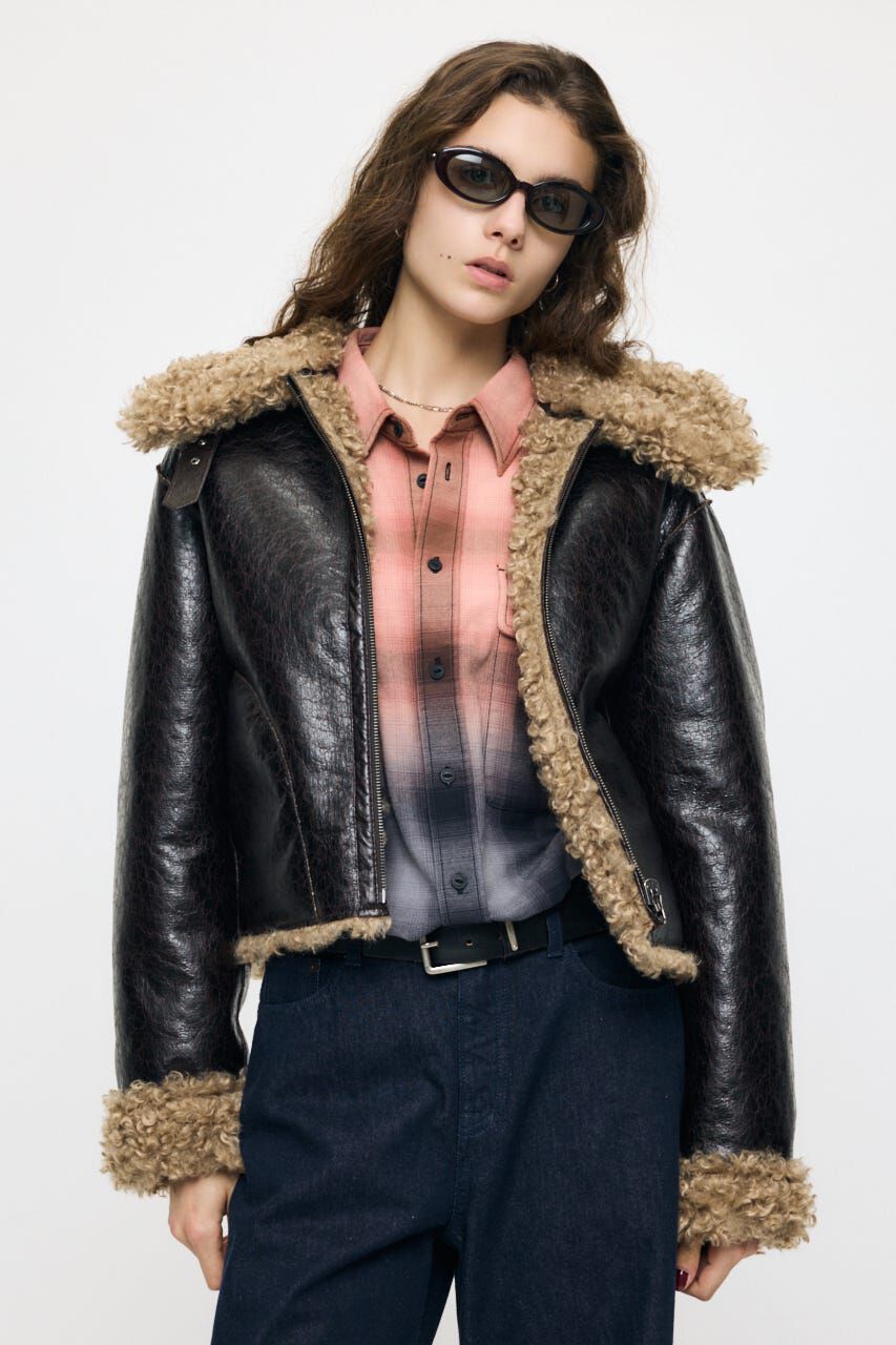 MOUSSY「REVERSIBLE CURLY FUR ジャケット」|ブルゾン・スタジャン|