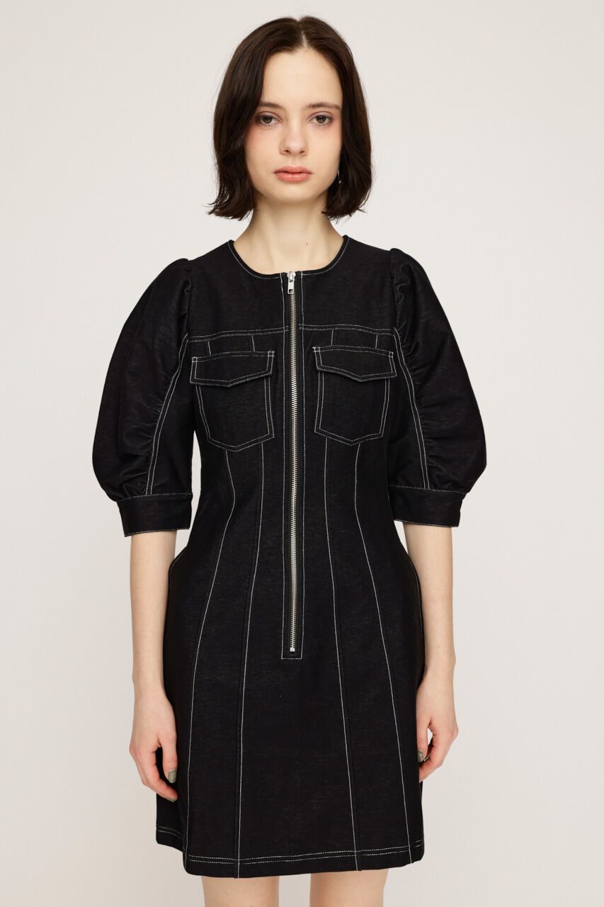 SLY「BICOLOR STITCH ショートワンピース」|ワンピース|