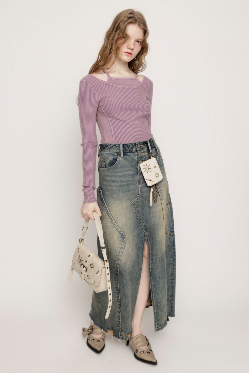 SLY「LAYER WASHED KNIT トップス」|ニット・セーター|