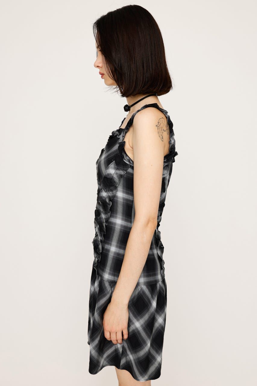 SLY「CHECK FRILL ショートワンピース」|ワンピース|