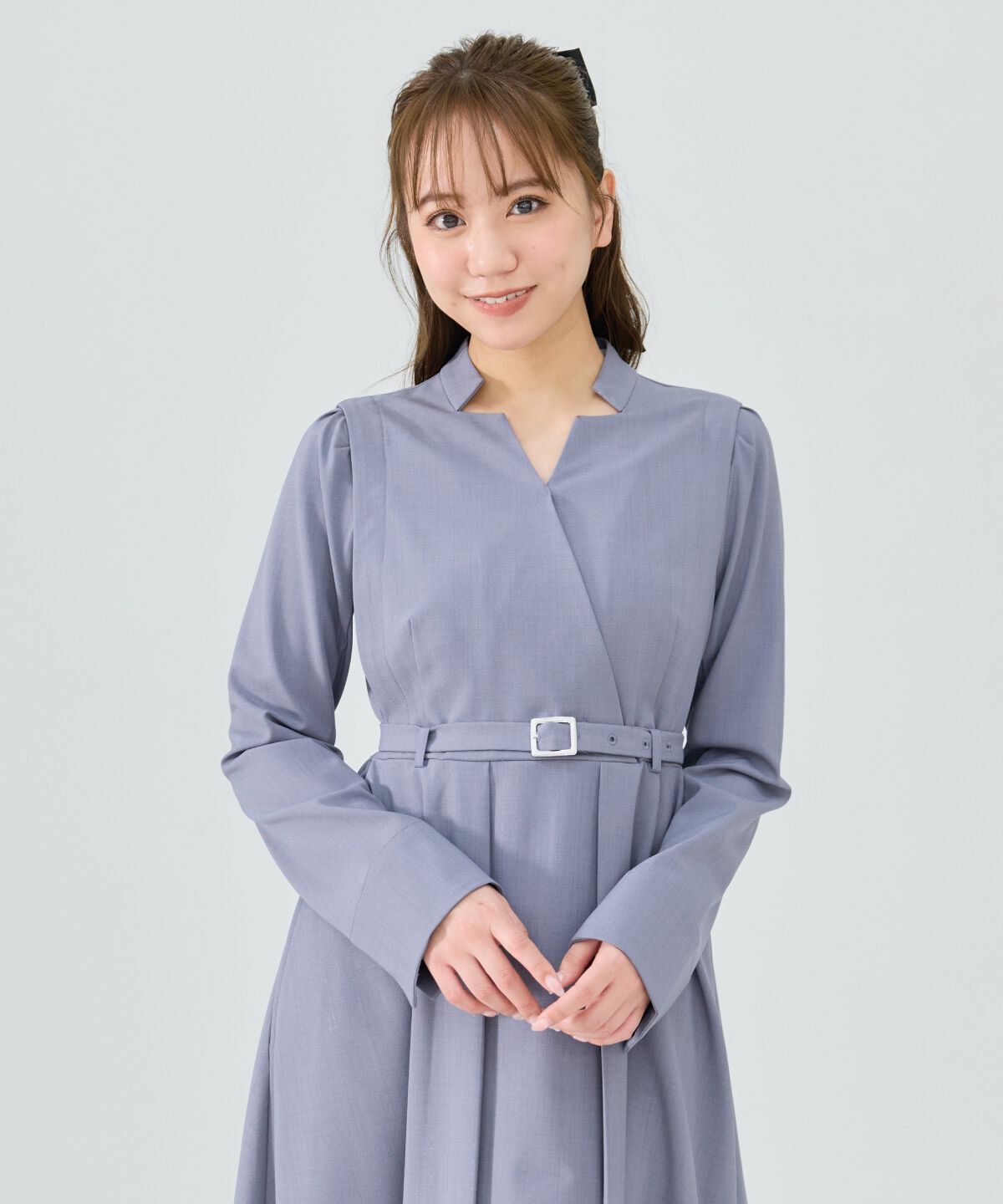 REDYAZEL「シャドウラメストライプカシュクールワンピース」|ワンピース|
