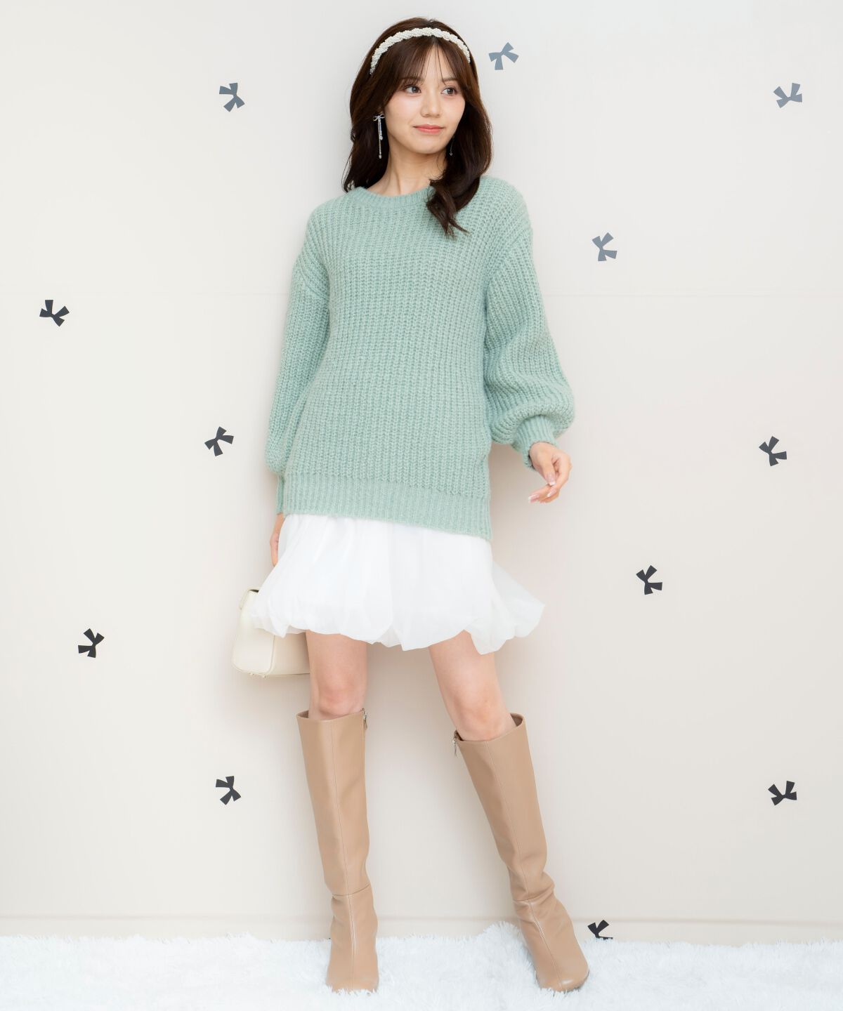WILLSELECTION「ニットプルオーバー&times;バルーンスカートセット」|ワンピース|
