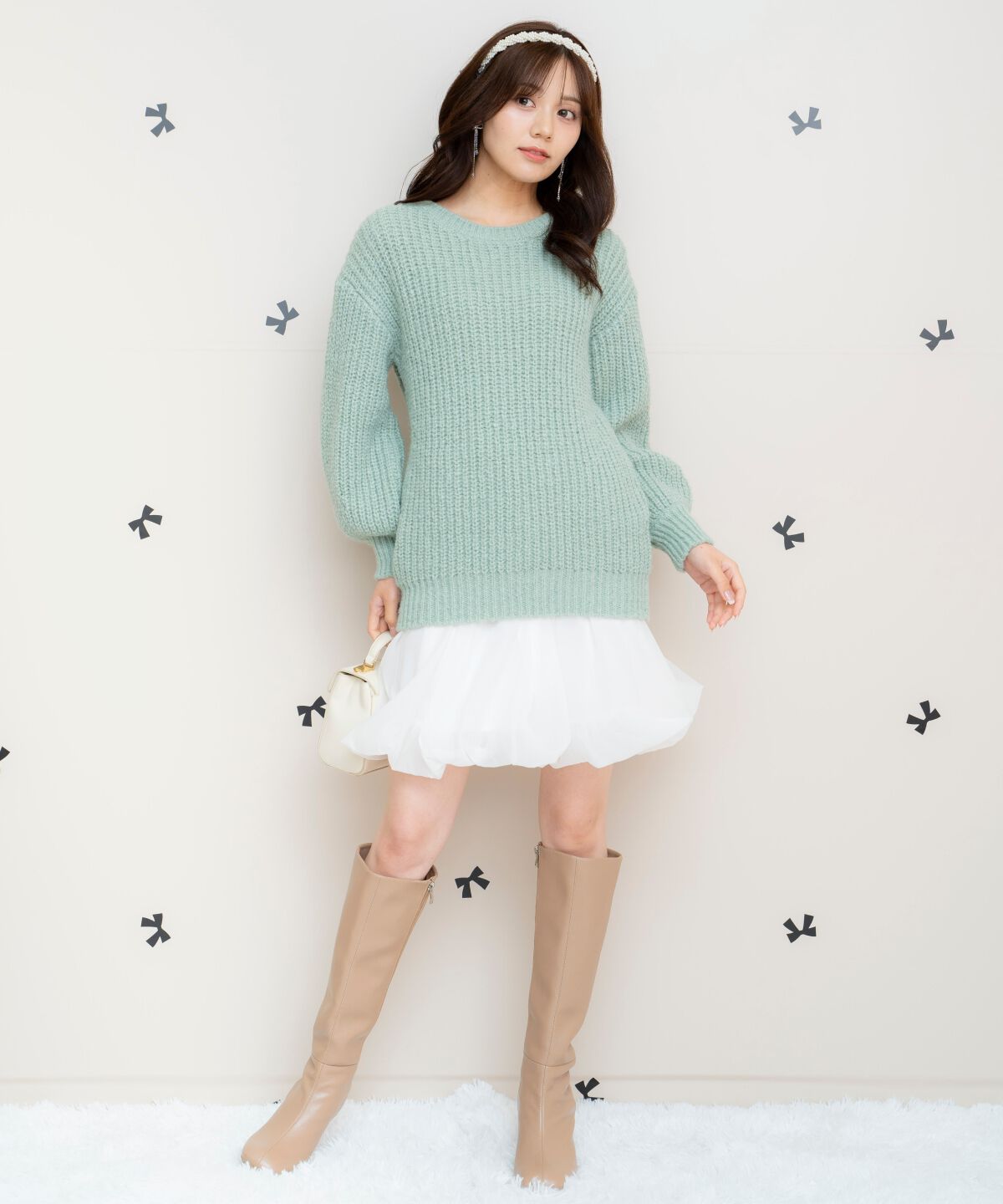 WILLSELECTION「ニットプルオーバー&times;バルーンスカートセット」|ワンピース|