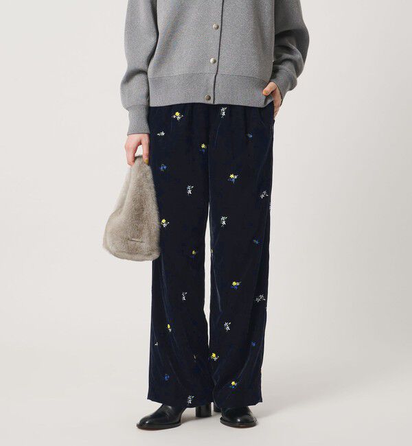 UNITED ARROWS「エンブロイダリー ベルベット イージーパンツ」|その他|