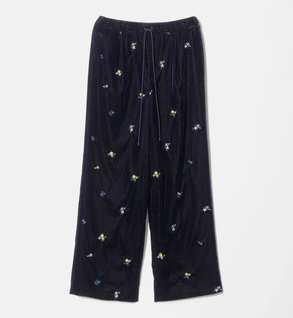 UNITED ARROWS「エンブロイダリー ベルベット イージーパンツ」|その他|
