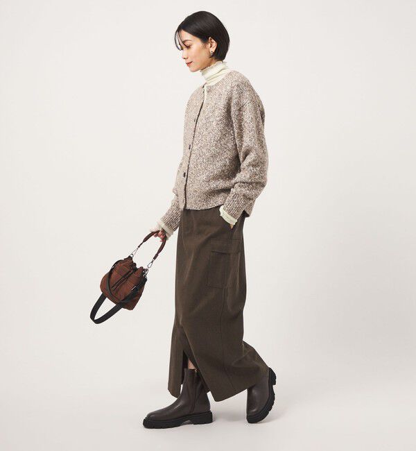 UNITED ARROWS green label relaxing「メランジ カルゼ スカート」|台形|
