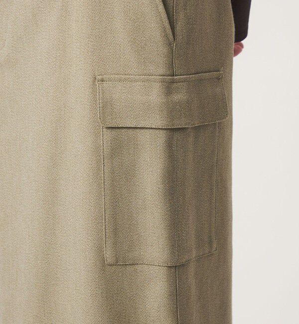 UNITED ARROWS green label relaxing「メランジ カルゼ スカート」|台形|