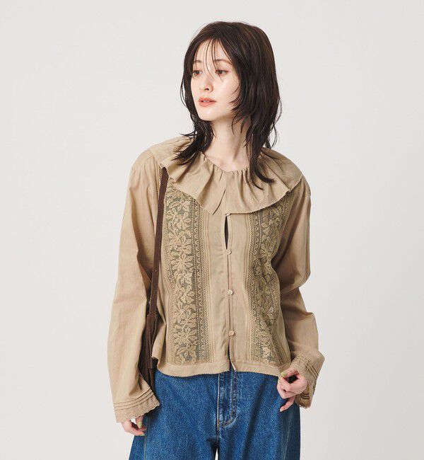 BEAUTY&YOUTH UNITED ARROWS「エンブロイダリー フリルカラー シャツ」|シャツ・ブラウス|