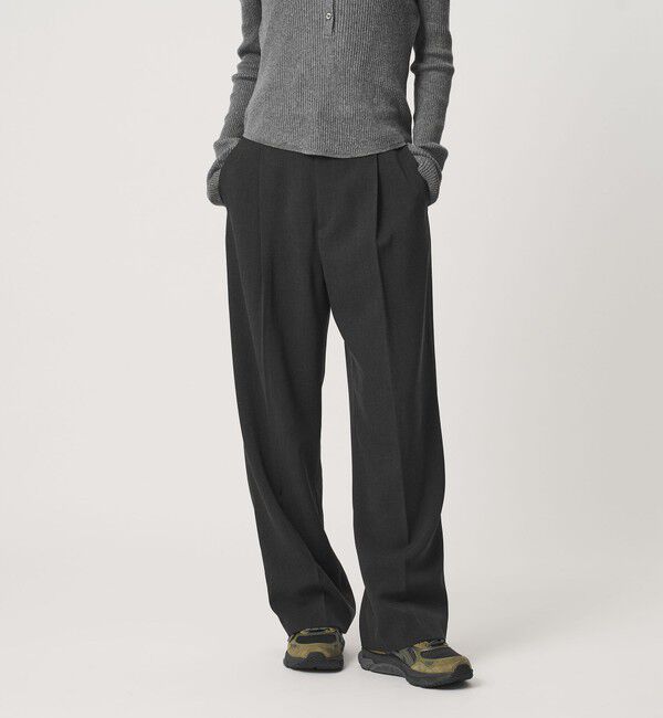 BEAUTY&YOUTH UNITED ARROWS「ポリエステルブレンド メランジ バックゴム ストレートパンツ 防シワ ウォッシャブル」|スラックス|