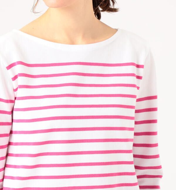 MACPHEE「コットンボーダー ボートネックプルオーバー」|Tシャツ・カットソー|