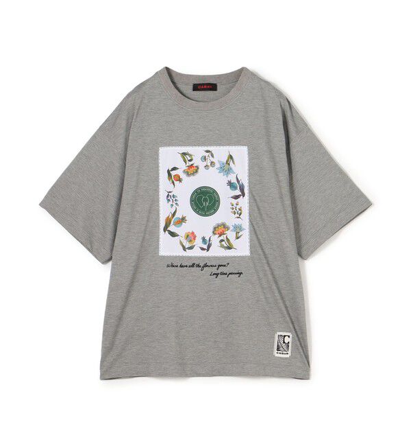CABaN「CABaN スビンコットン フラワーサークルプリントＴシャツ」|Tシャツ・カットソー|16 グレー系