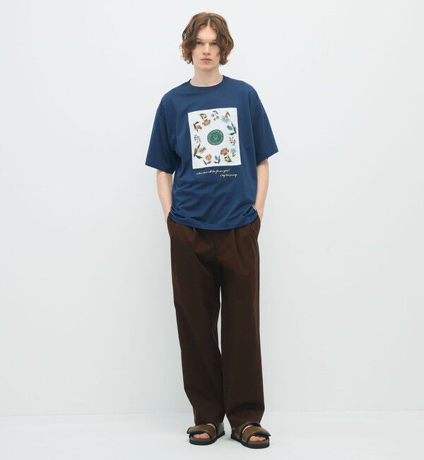 CABaN「CABaN スビンコットン フラワーサークルプリントＴシャツ」|Tシャツ・カットソー|