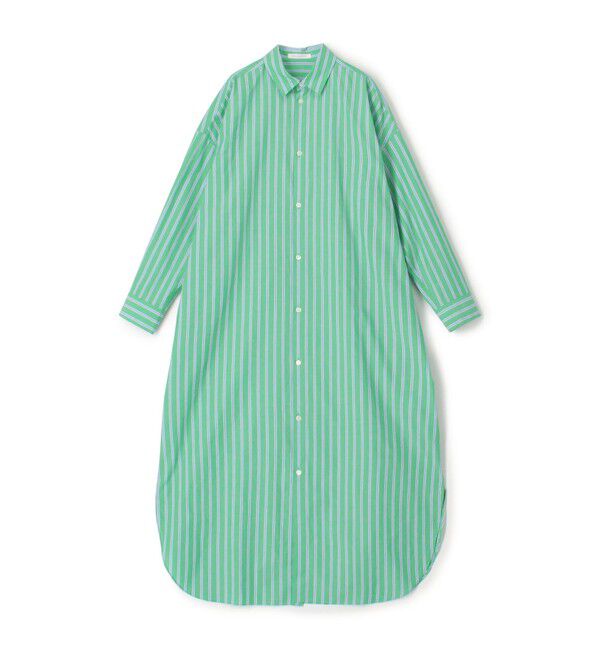 GALERIE VIE「ストライプブロード ロングシャツワンピース」|ワンピース|54 グリーン系