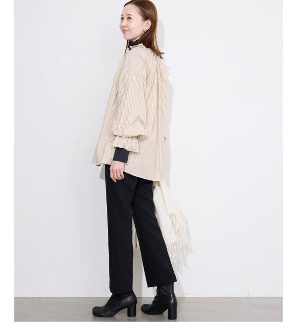 SLOBE IENA「《一部WEB・店舗限定カラーあり》タイプライターフリルカラーブラウス」|シャツ・ブラウス|