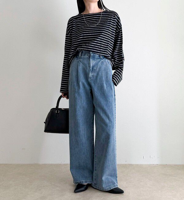 fredy emue「【人気商品の新型】ボーダーハートステッチルーズロンTシャツ」|Tシャツ・カットソー|