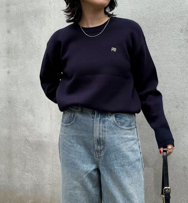 fredy emue「【WEB限定】FR刺繍スウェットニットプルオーバー」|ニット・セーター|