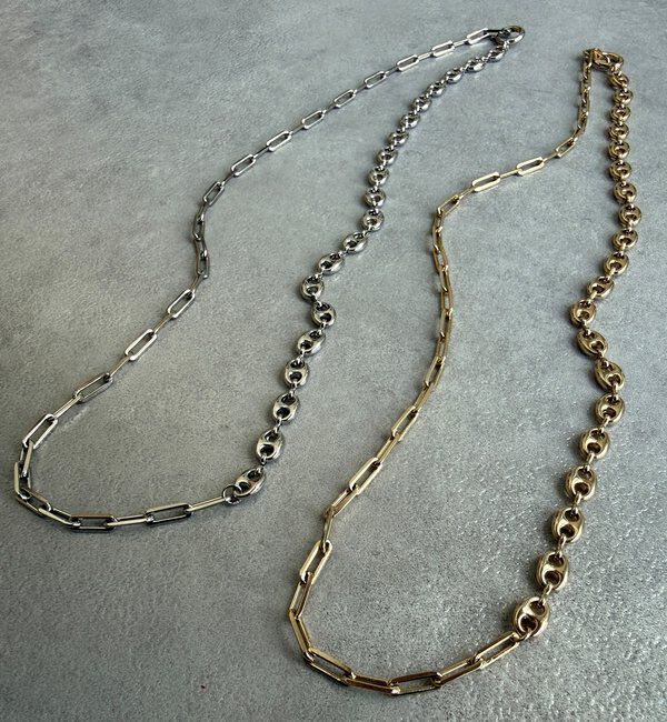  「ミドルミックスチェーンマンテルネックレス」|ネックレス|