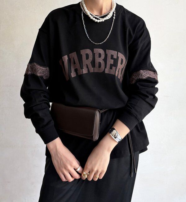  「【WEB限定】袖レース切替ロゴTEE」|Tシャツ・カットソー|