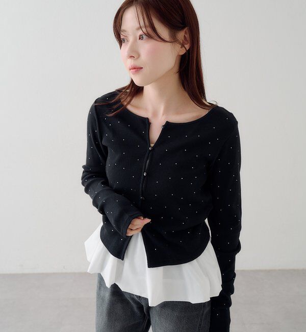  「リブスタッズカーディガン」|Tシャツ・カットソー|