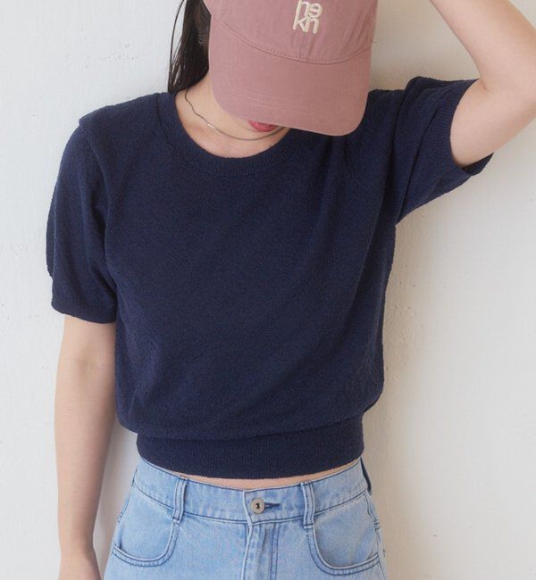  「【新色追加】B ブークレショルダータックTEE」|その他|ネイビー