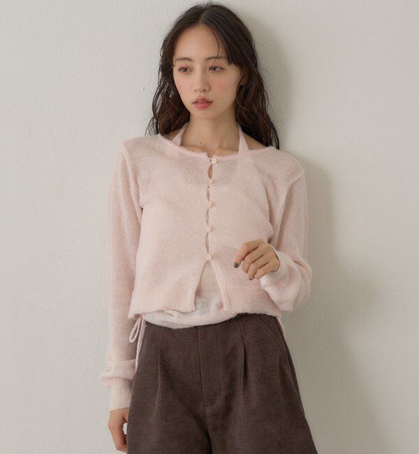  「【着回し力◎/花柄&無地】モヘアフラワーアンサンブルニット」|ニット・セーター|