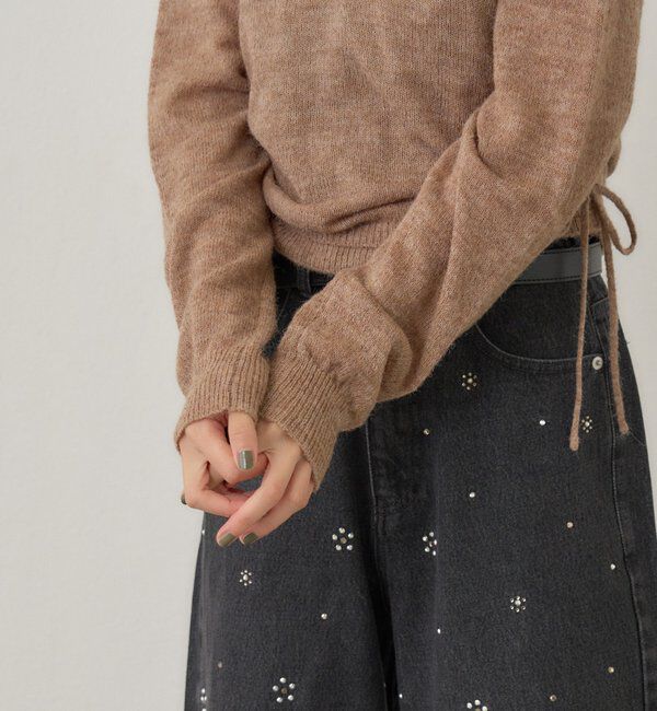  「【着回し力◎/花柄&無地】モヘアフラワーアンサンブルニット」|ニット・セーター|