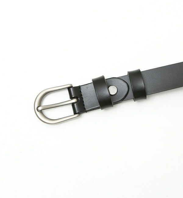 ABAHOUSE「OILED LEATHER BLACK NARROW BELT」|ベルト|