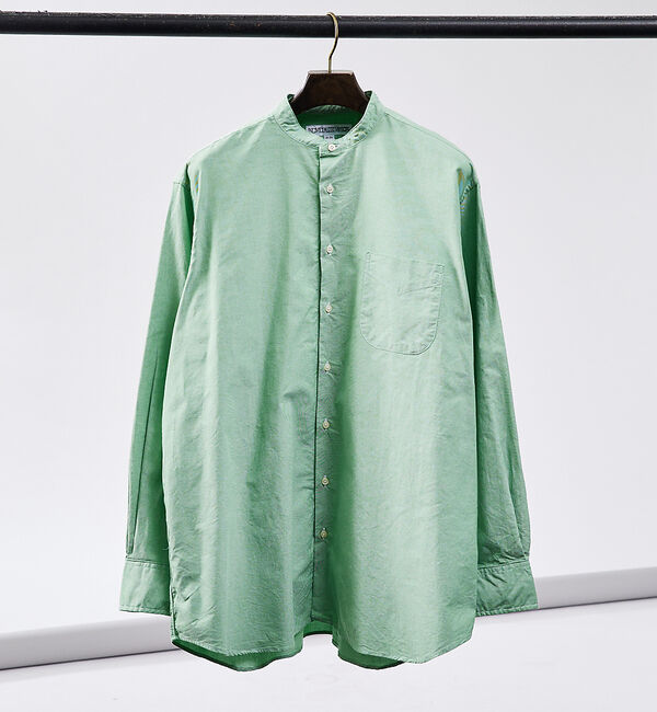 ABAHOUSE「【別注】Individualized shirts / オックス バンドカラーシ」|シャツ・ブラウス|グリーン