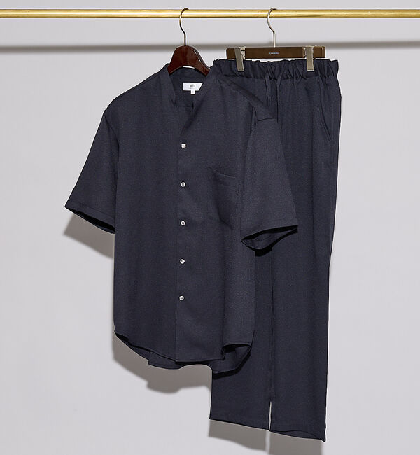 ABAHOUSE「【AH ABAHOUSE/セットアップ対応】アムンゼン キーネック 半袖シャツ」|シャツ・ブラウス|