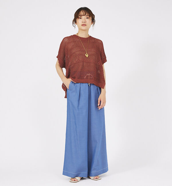 qualite「コットンリヨセルデニムワイドパンツ」|デニム|
