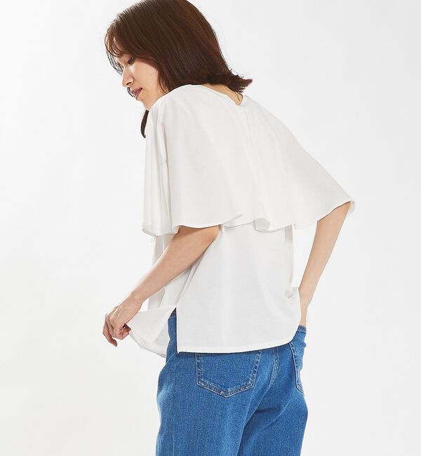abahouse mavie「シルケットマルチWAYケーププルオーバー」|Tシャツ・カットソー|