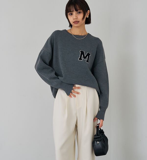 abahouse mavie「スウェットライク刺繍ニット」|ニット・セーター|