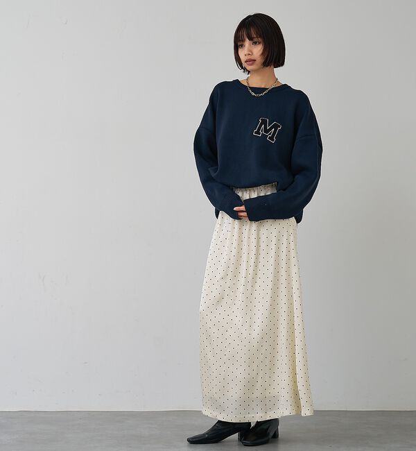 abahouse mavie「スウェットライク刺繍ニット」|ニット・セーター|