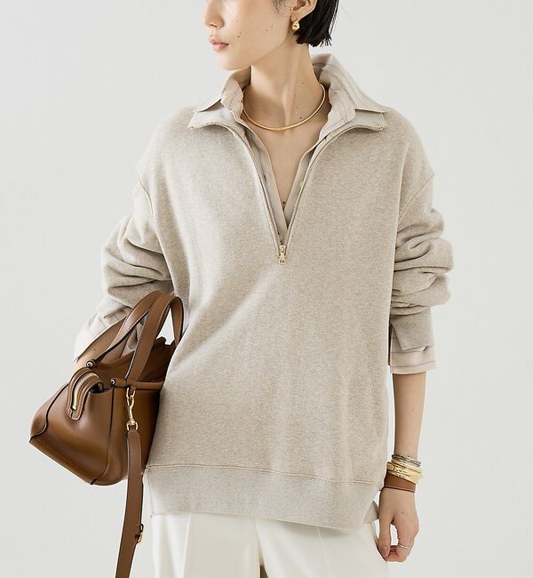 The Store by C' 「【COCUCA】ハーフZIPスエット」|スウェット・ジャージ|ベージュ