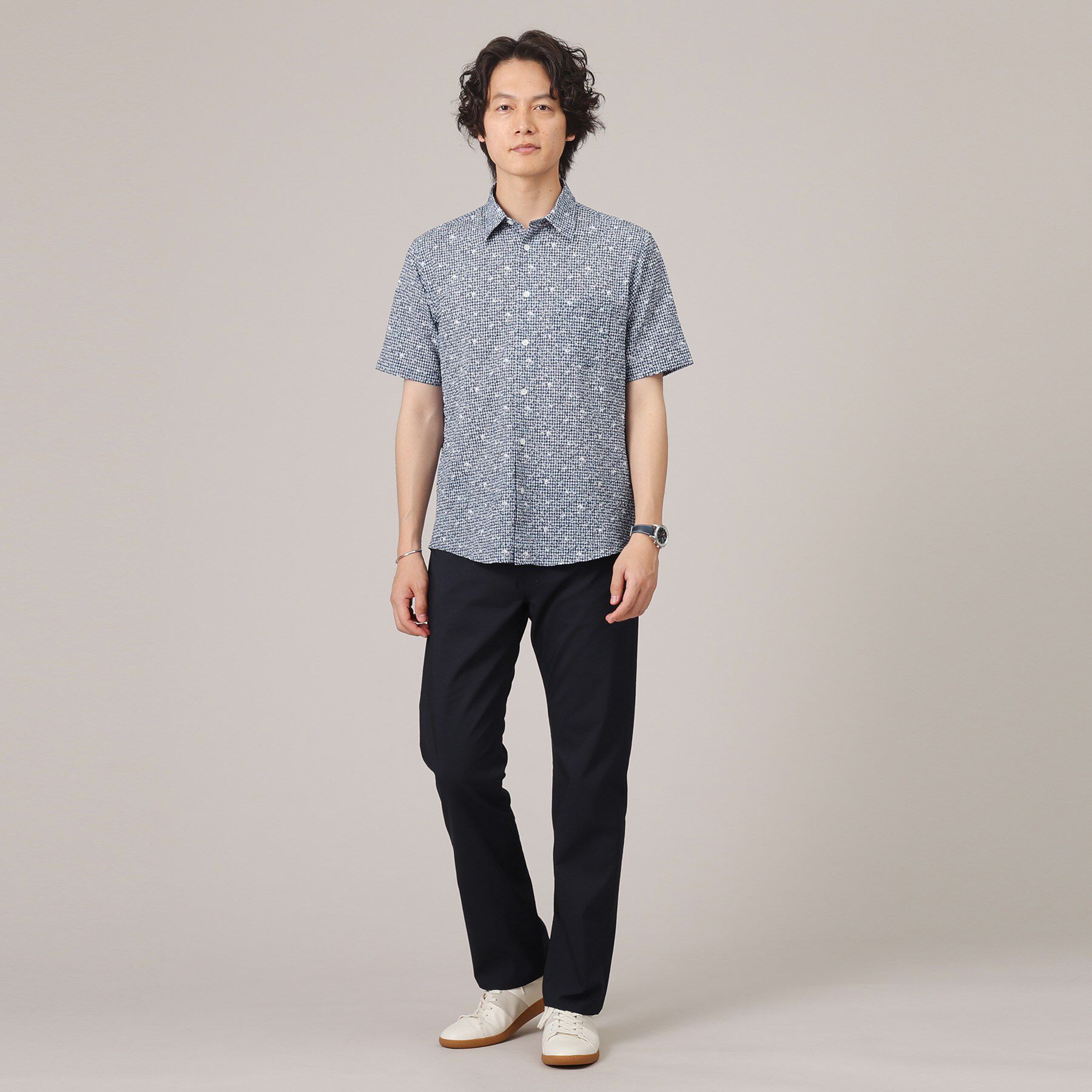 TAKEO KIKUCHI「【無地・チェック・ボタニカル柄】リップル シャツ」|シャツ・ブラウス|