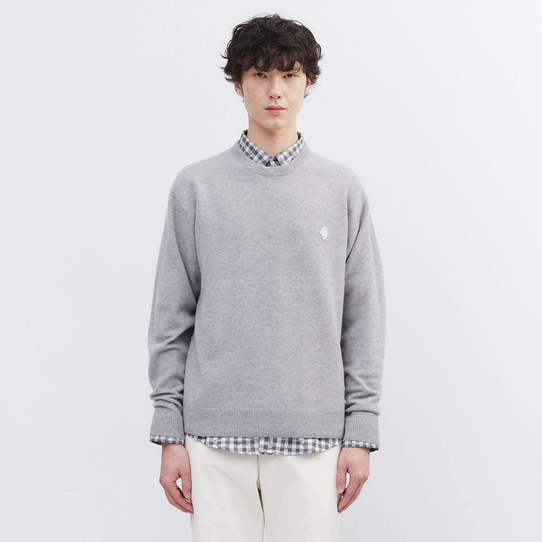 TAKEO KIKUCHI「【Air Palette Knit】ワンポイント カラーニット プルオーバー」|ニット・セーター|