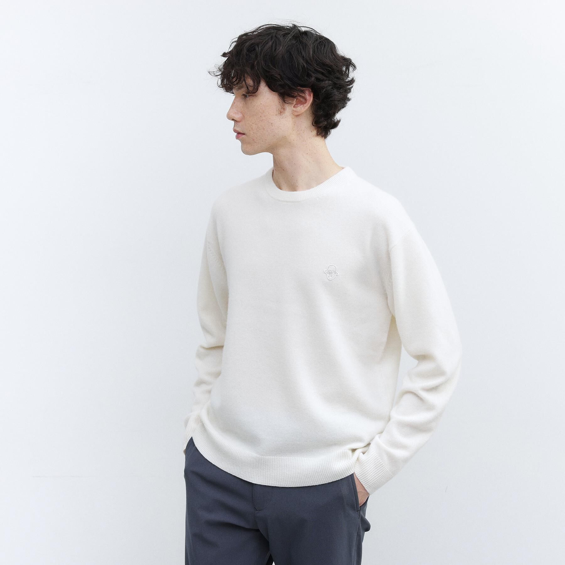 TAKEO KIKUCHI「【Air Palette Knit】ワンポイント カラーニット プルオーバー」|ニット・セーター|