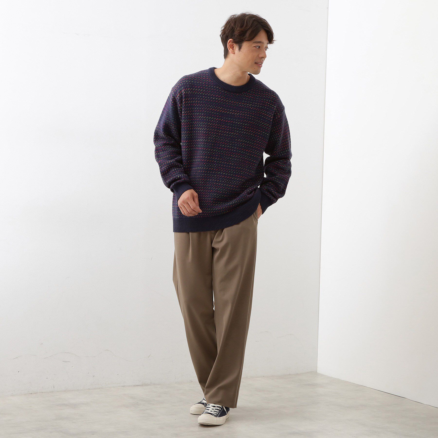 THE SHOP TK「バーズアイグラデーションニット 洗濯機OK／ユニセックスでおすすめ！」|ニット・セーター|