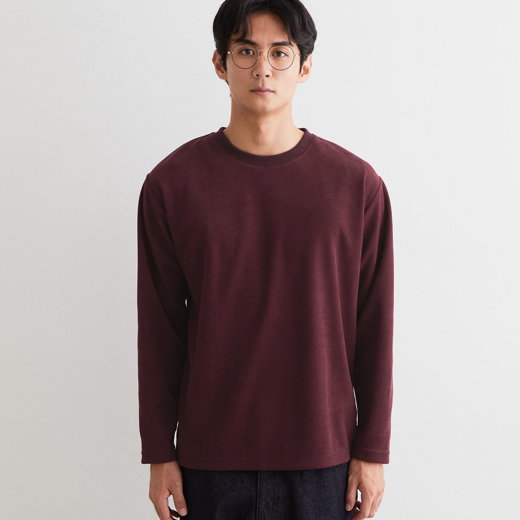 THE SHOP TK「【洗濯機OK】カノコ編み 長袖Tシャツ」|Tシャツ・カットソー|