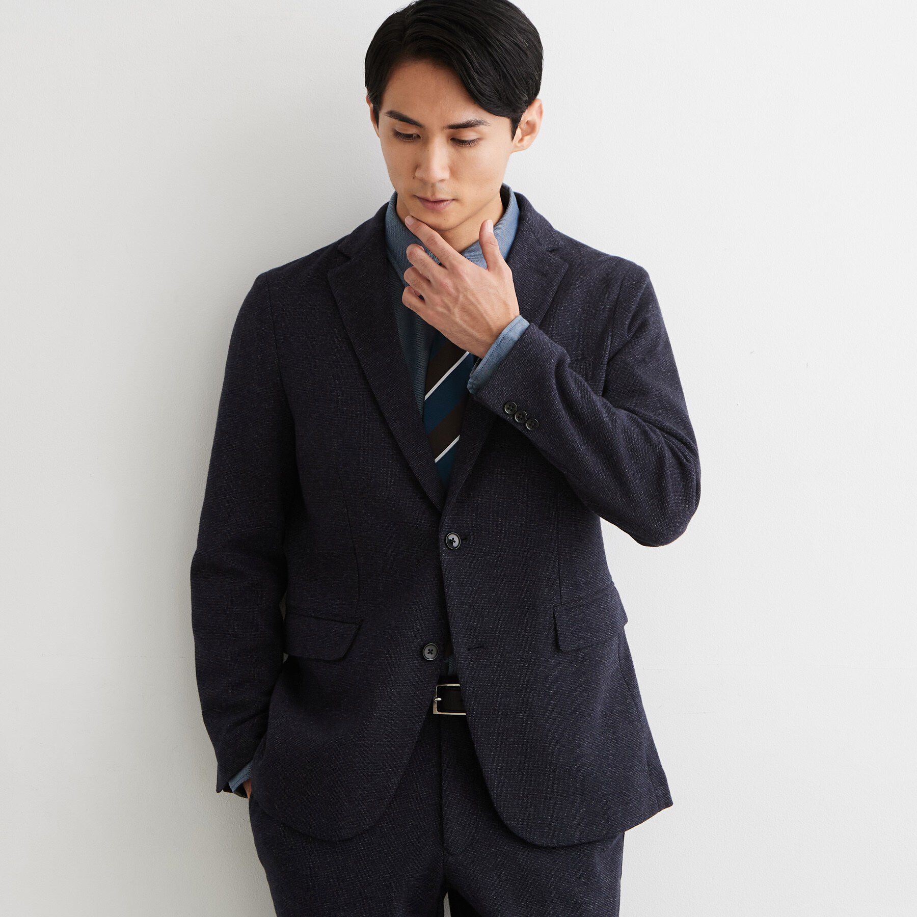 THE SHOP TK「【セットアップ可】尾州ジャージ ピンヘッドジャケット」|テーラードジャケット|