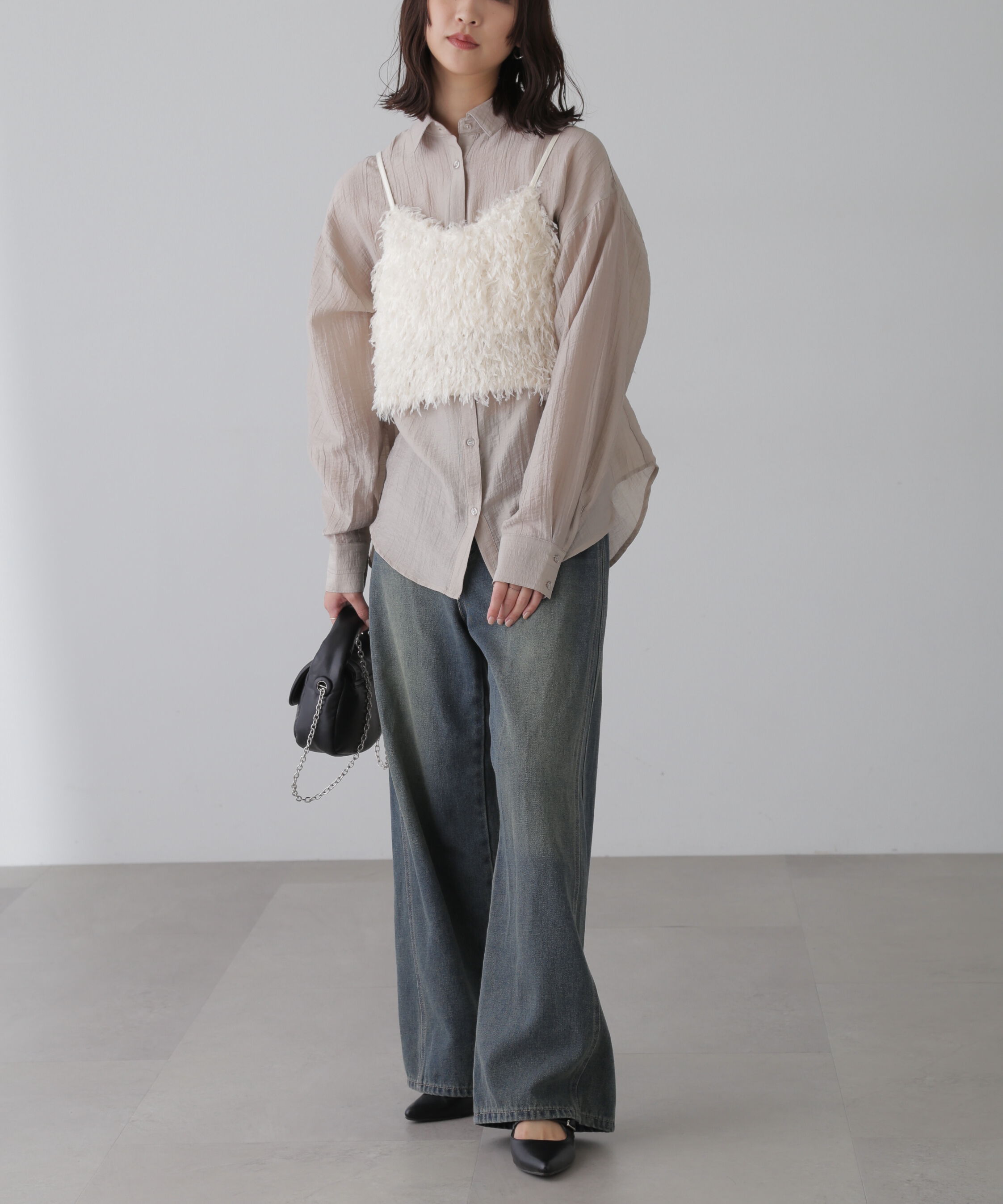  「[XS-Lサイズ展開]サイドパネルヴィンテージライクワイドデニム」|その他|