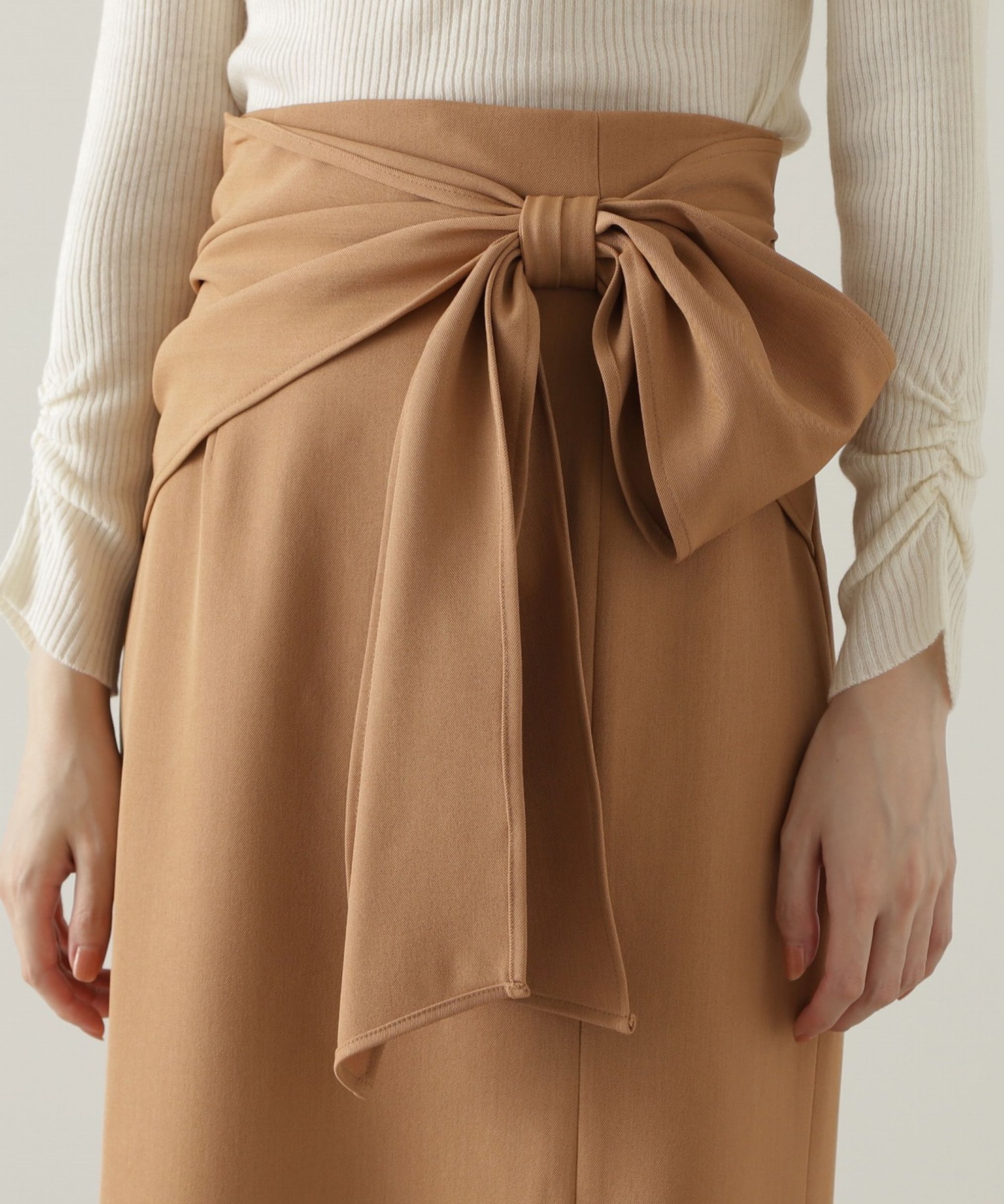 PROPORTION BODY DRESSING「ラップ風リボンタイトスカート　24AW」|スカート|