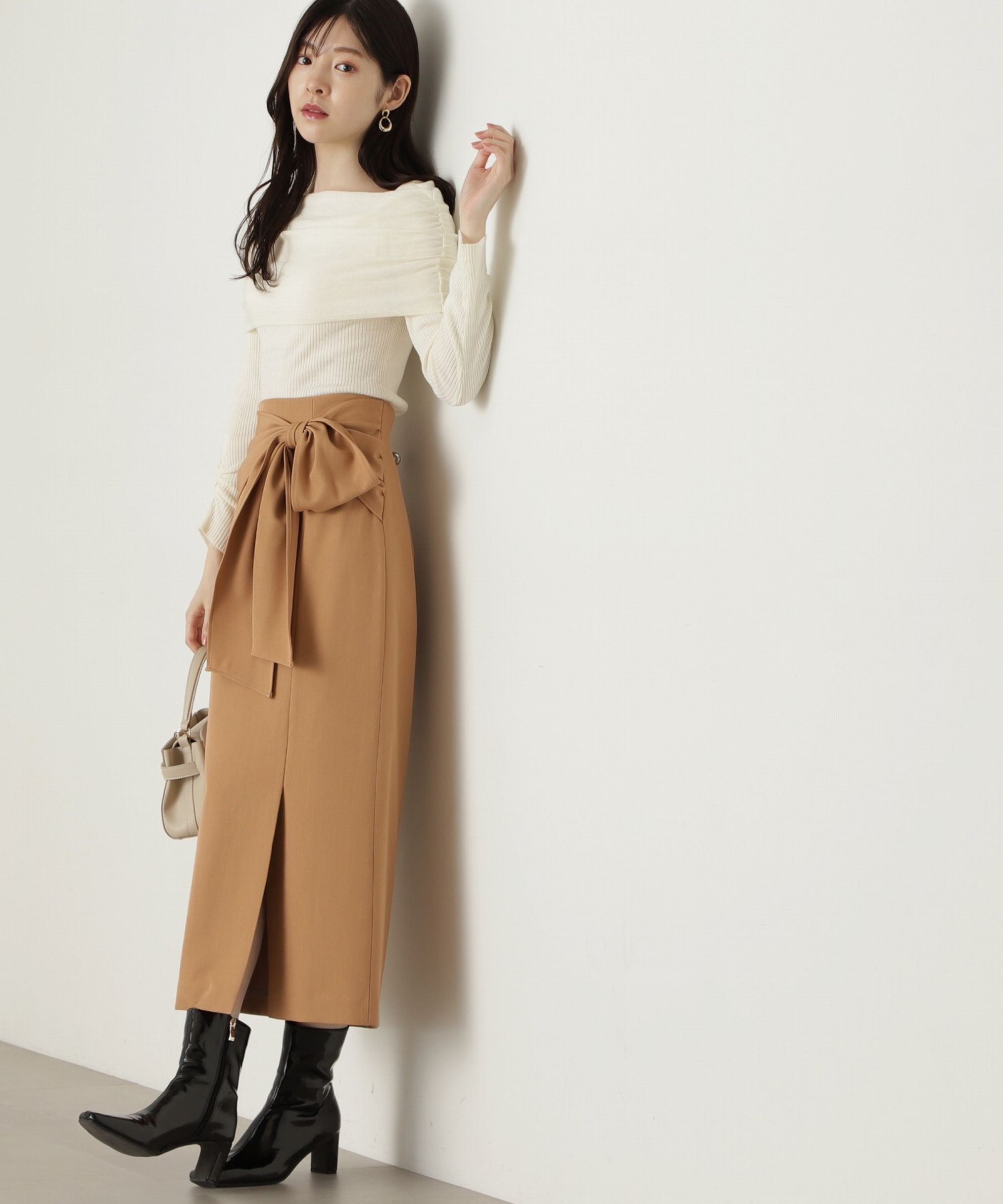 PROPORTION BODY DRESSING「ラップ風リボンタイトスカート　24AW」|スカート|