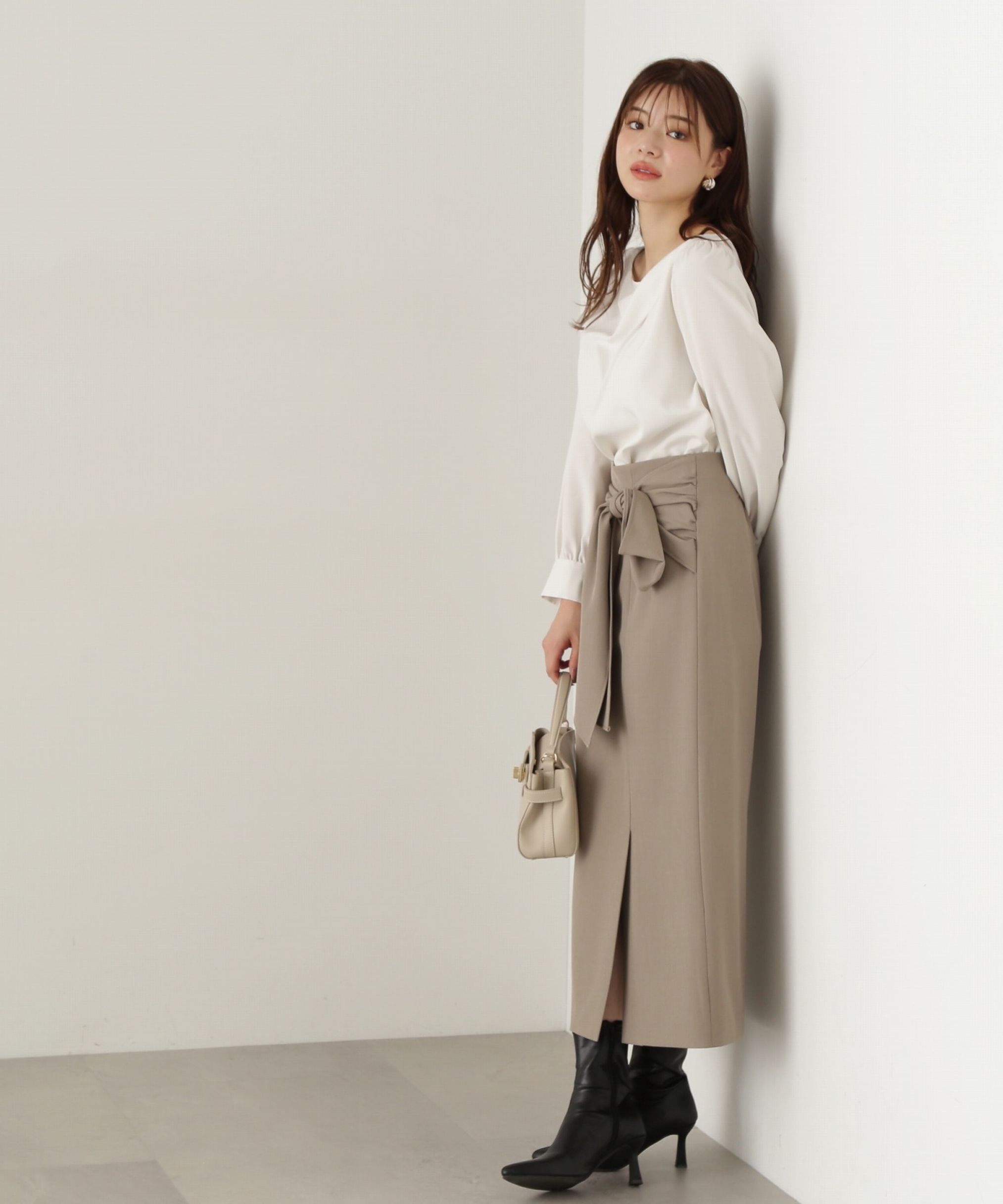 PROPORTION BODY DRESSING「ラップ風リボンタイトスカート　24AW」|スカート|