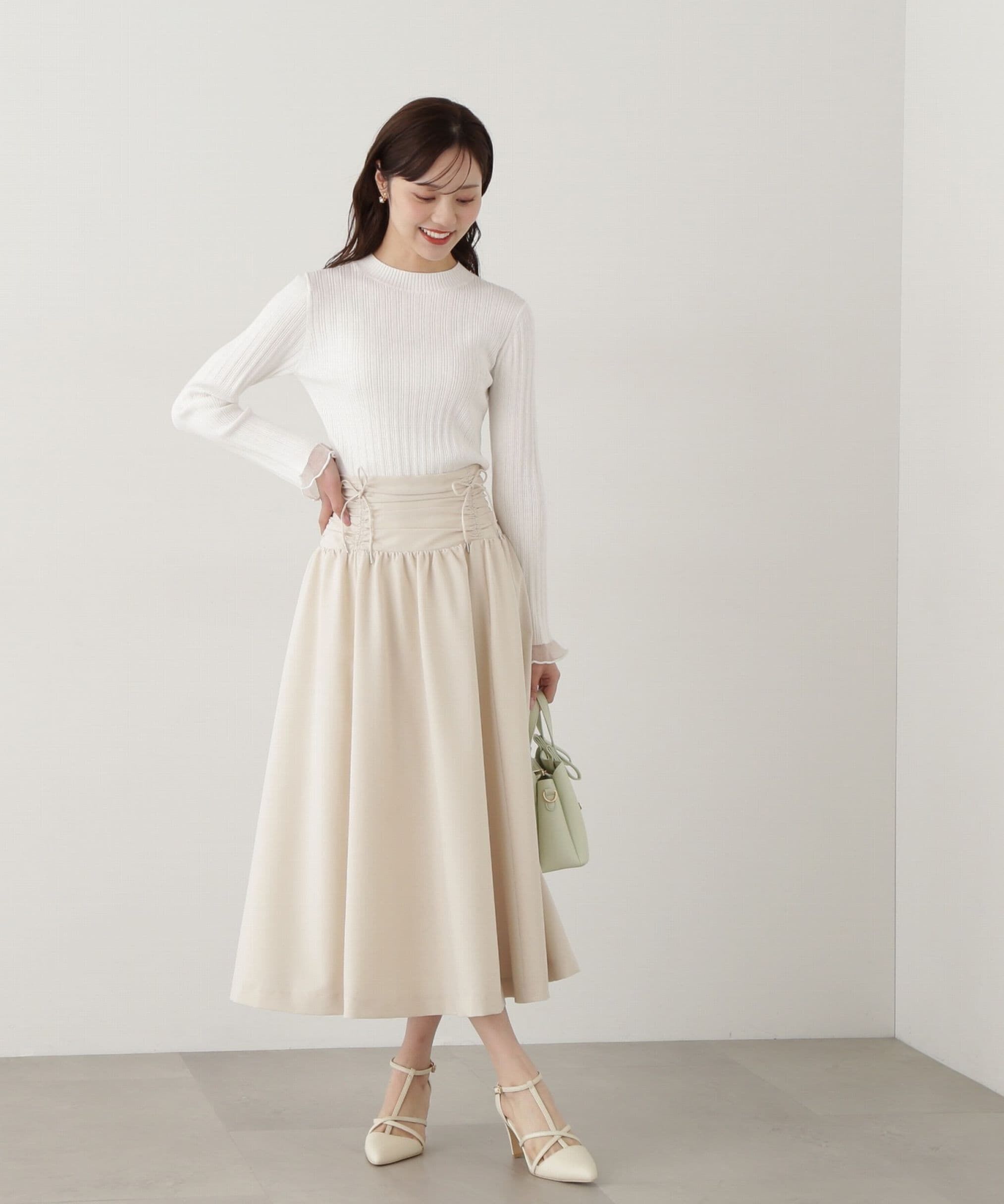 PROPORTION BODY DRESSING「シャーリングリボンスカート」|スカート|