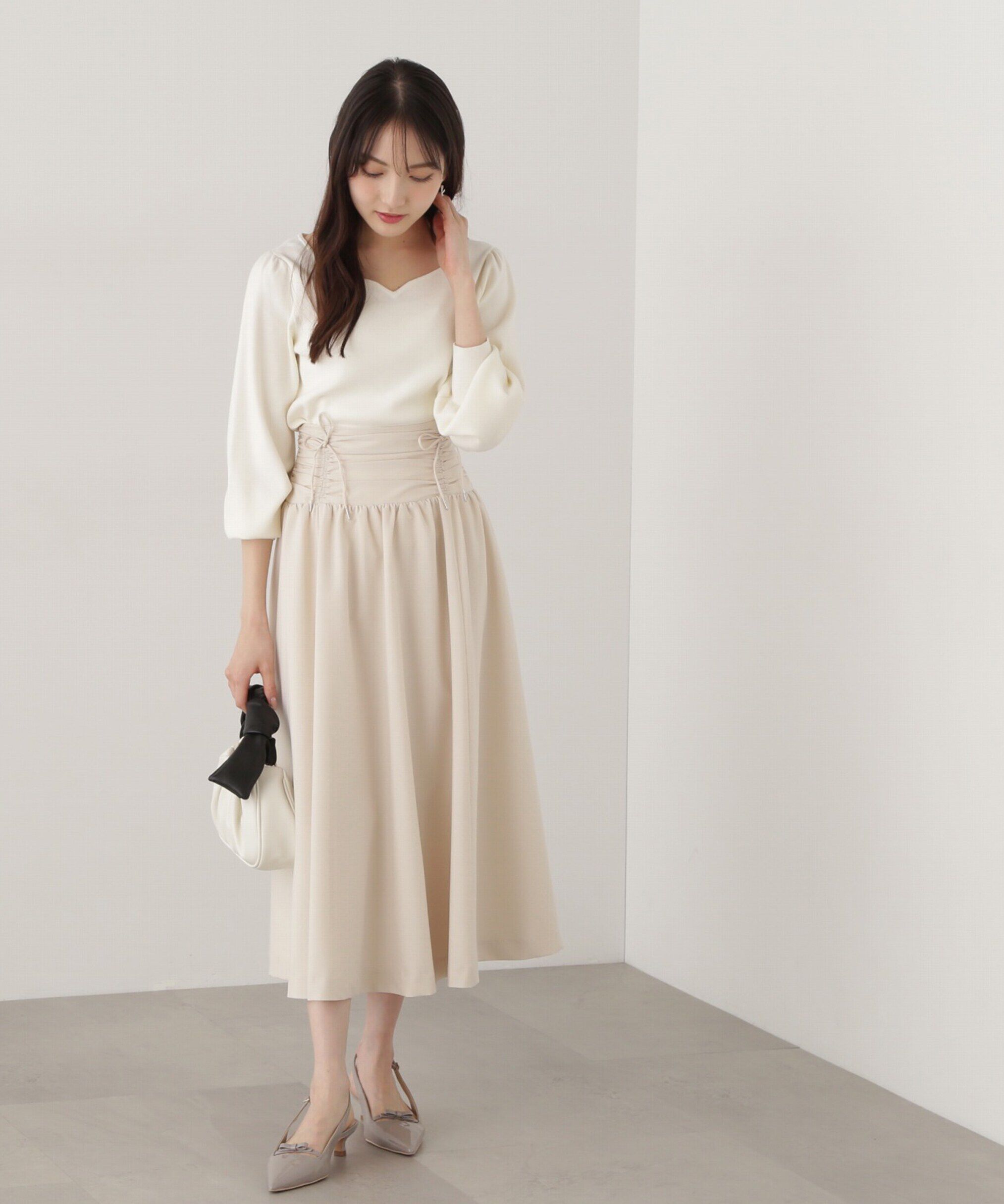 PROPORTION BODY DRESSING「シャーリングリボンスカート」|スカート|