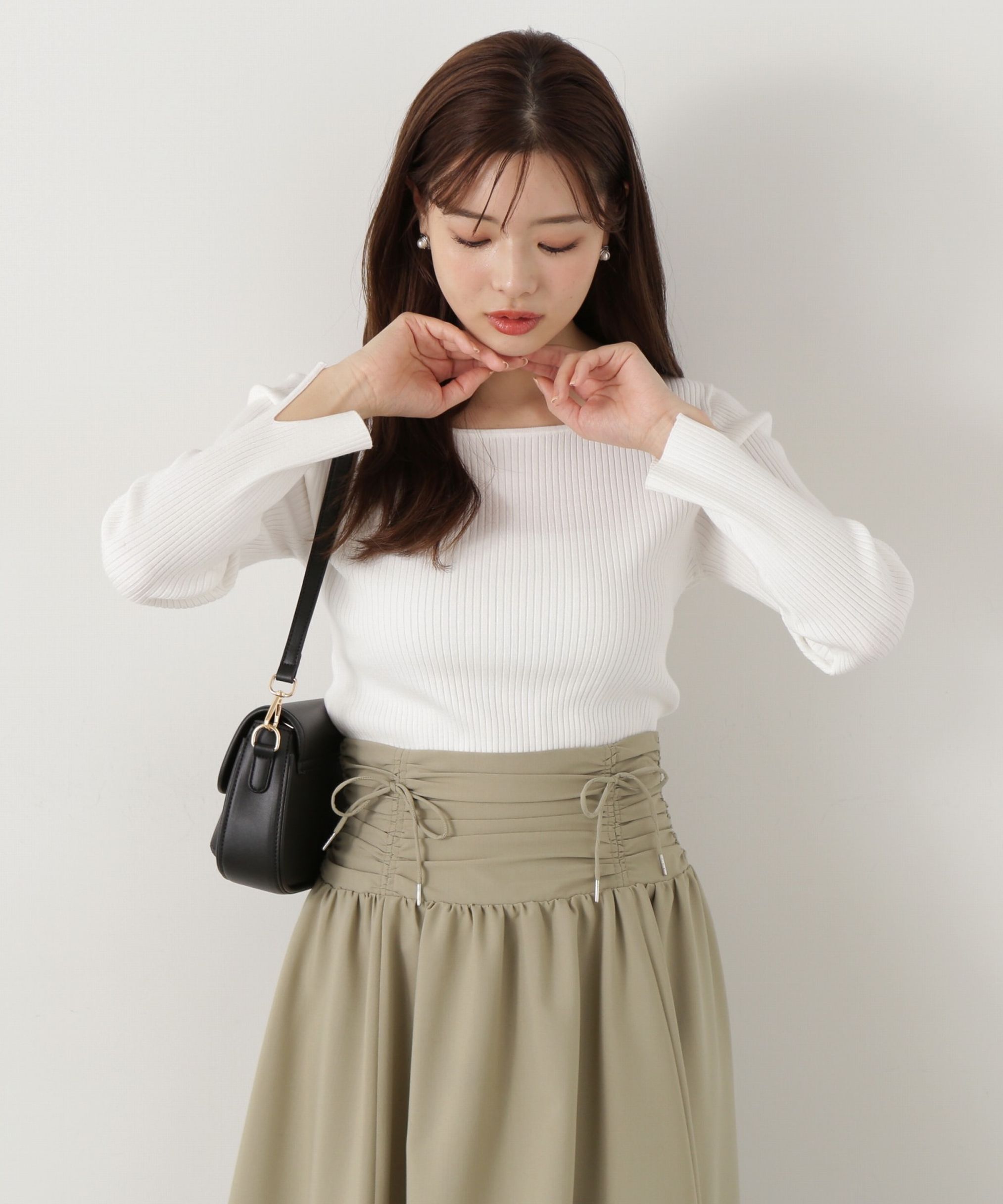 PROPORTION BODY DRESSING「シャーリングリボンスカート」|スカート|