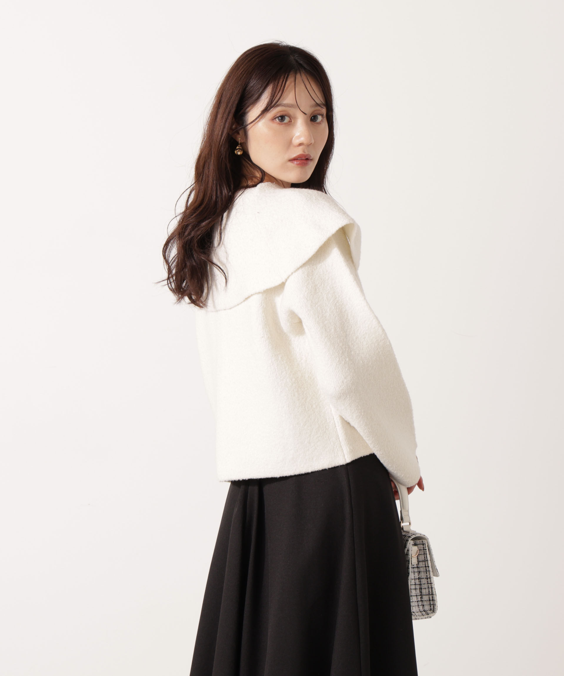PROPORTION BODY DRESSING「ビッグカラーカーディガン 25AW」|カーディガン|