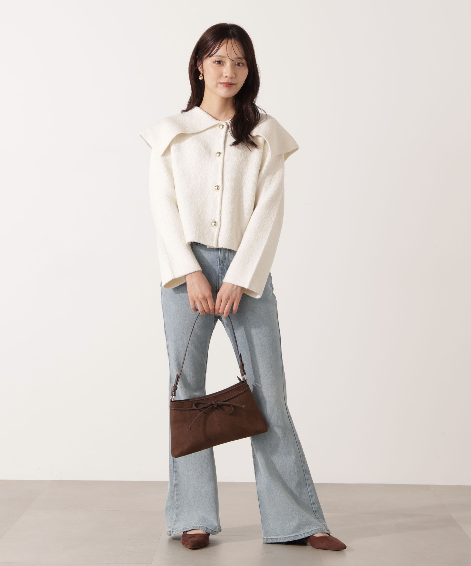 PROPORTION BODY DRESSING「ビッグカラーカーディガン 25AW」|カーディガン|