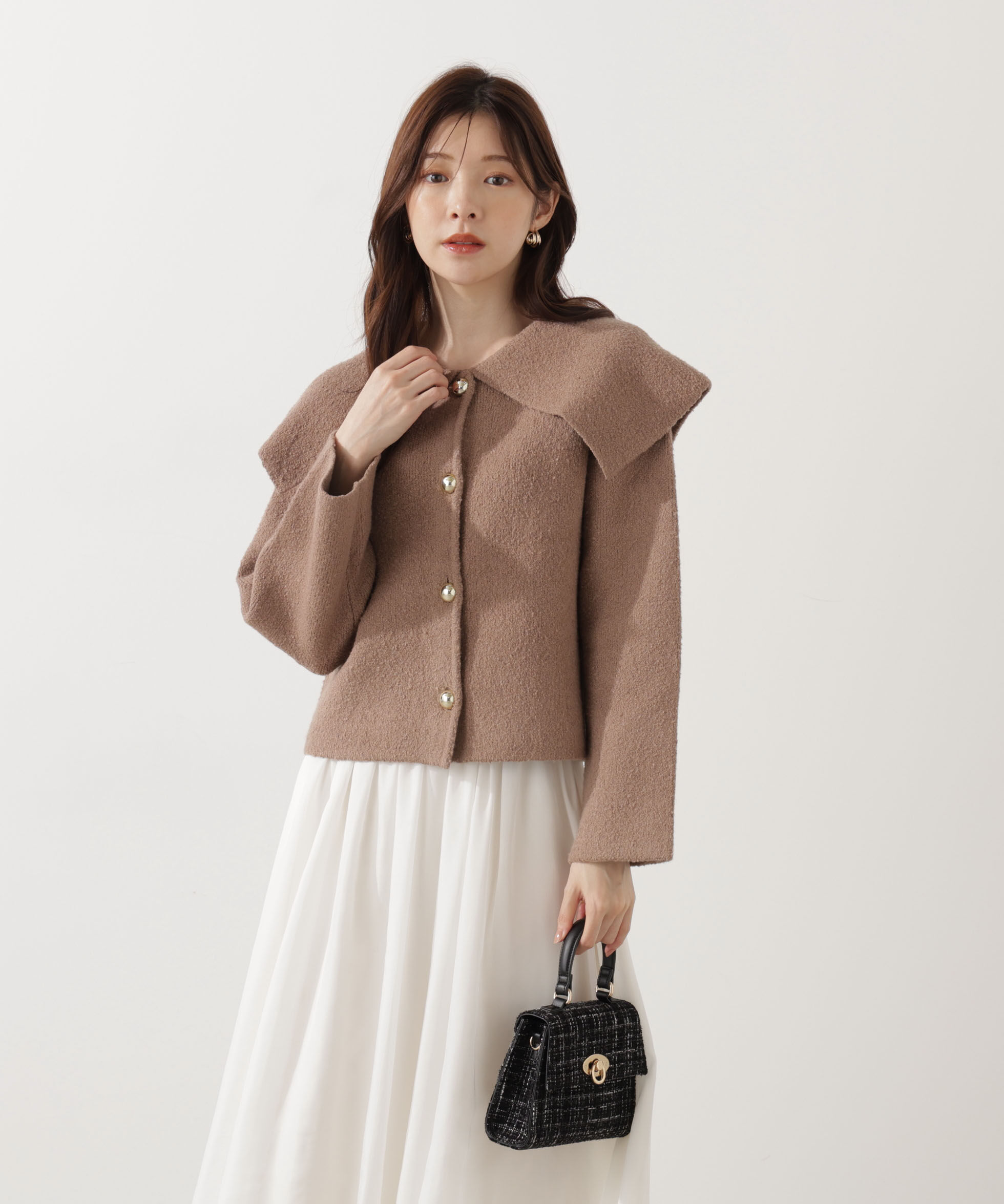 PROPORTION BODY DRESSING「ビッグカラーカーディガン 25AW」|カーディガン|